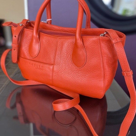 RADLEY LONDON Orange Tote with Floral Accents - Picture 2 of 5